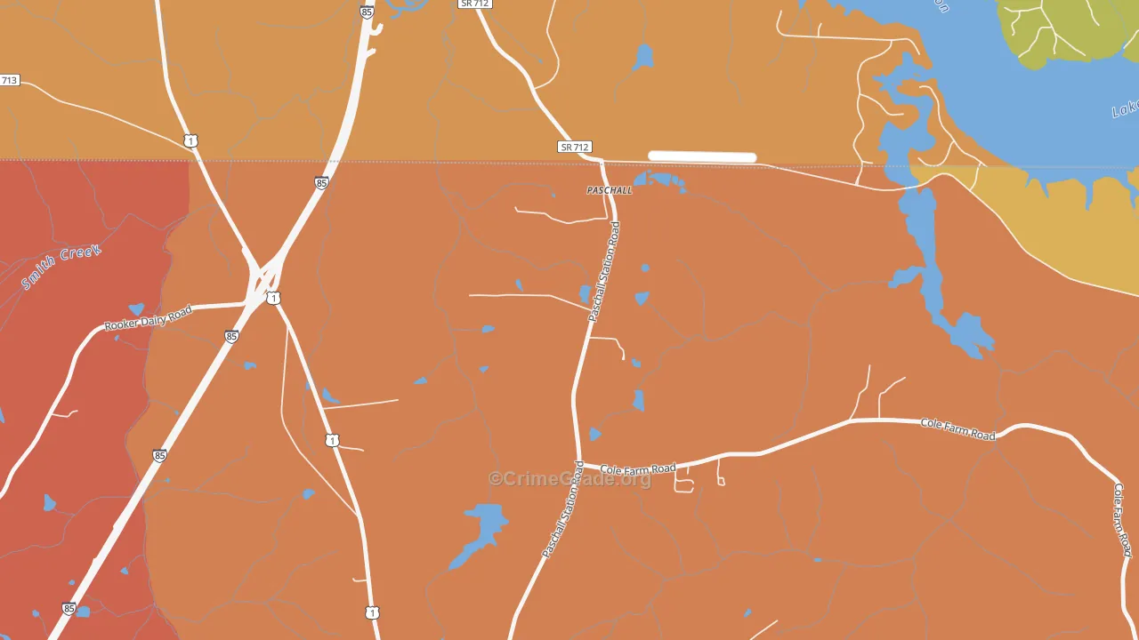 Paschall, NC Map of Theft Rates