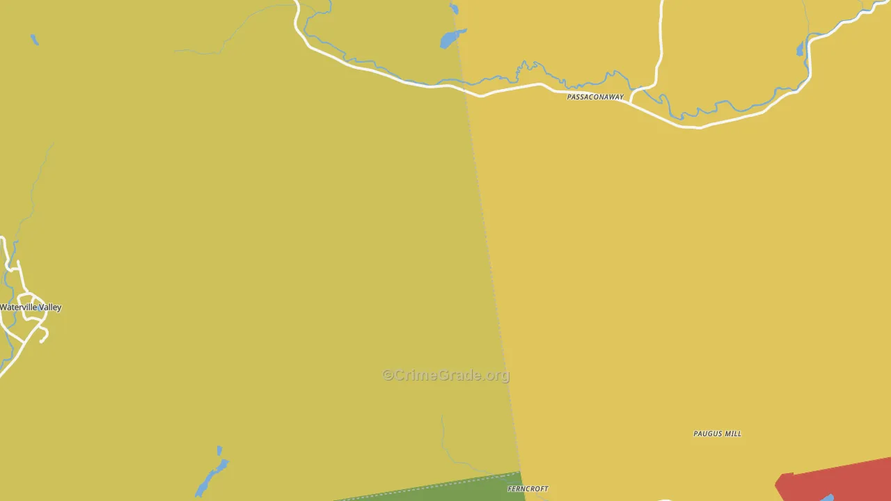 Passaconaway, NH Map of Theft Rates