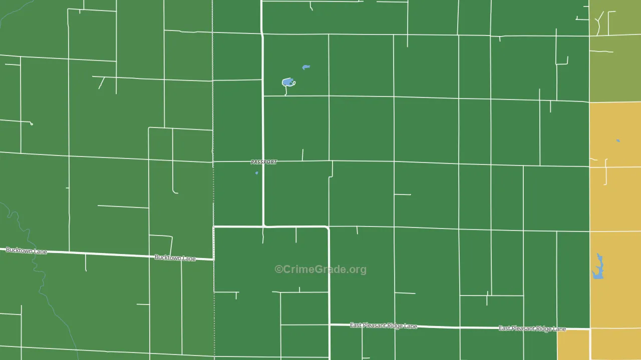 Passport, IL Map of Theft Rates