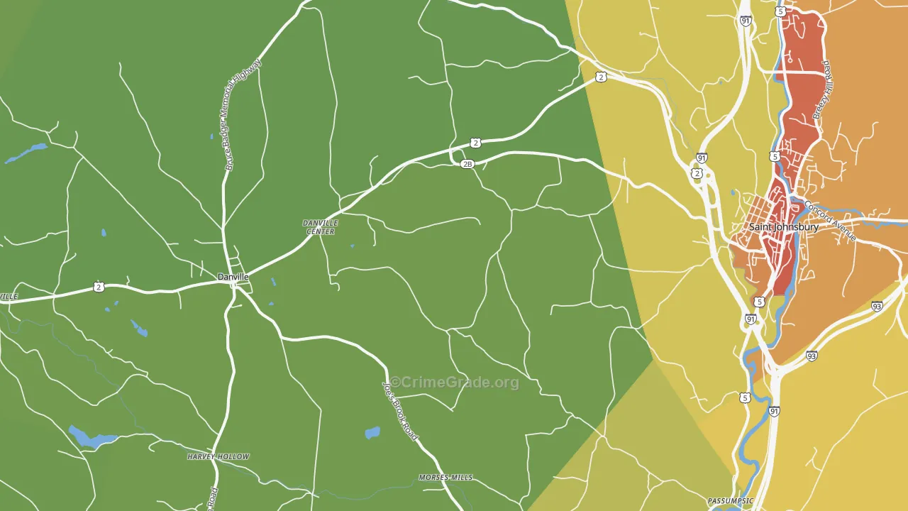 Passumpsic, VT Map of Theft Rates