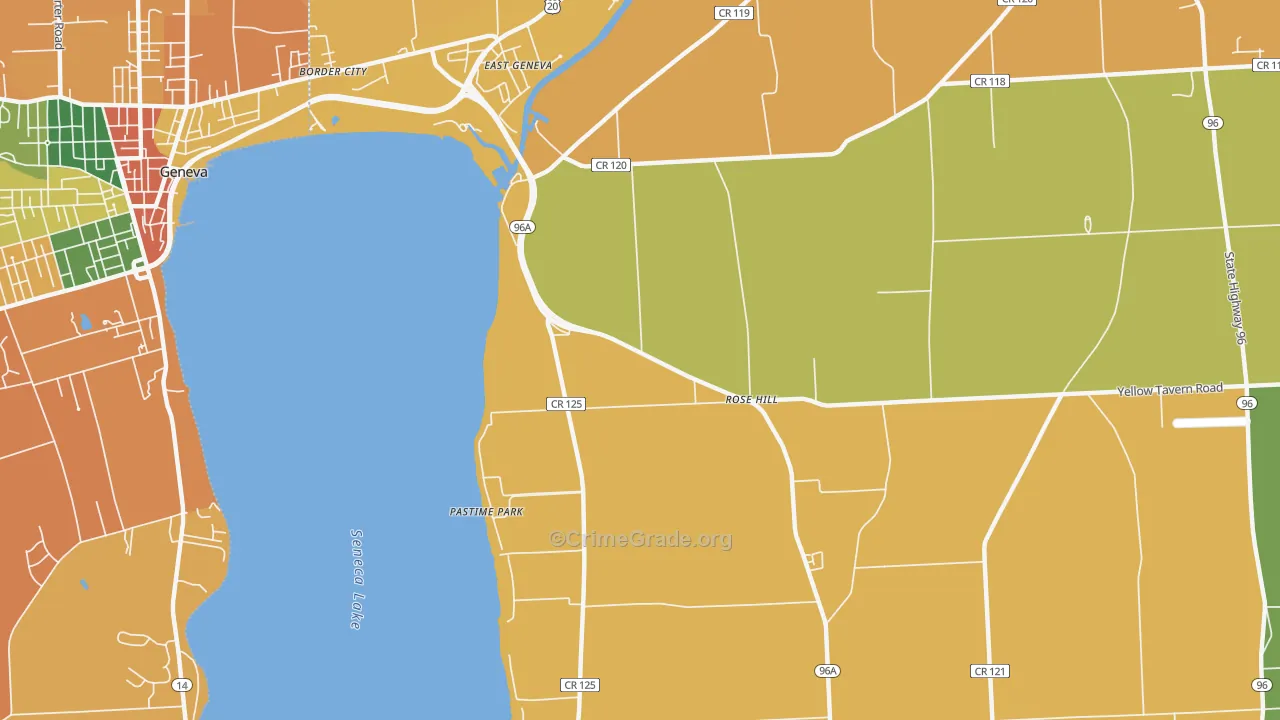 Pastime Park, NY Map of Theft Rates
