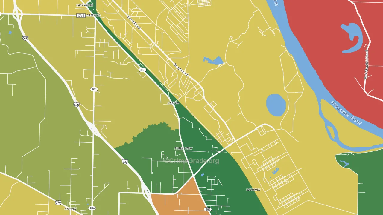 Pastoria, AR Map of Theft Rates