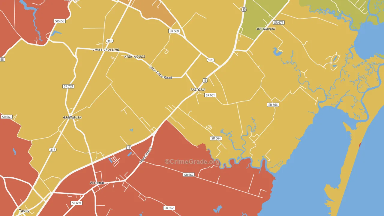 Pastoria, VA Map of Theft Rates
