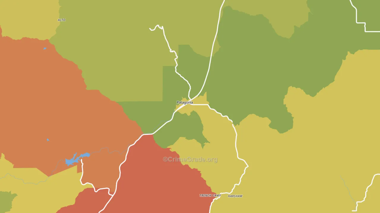 Patagonia, AZ Map of Theft Rates