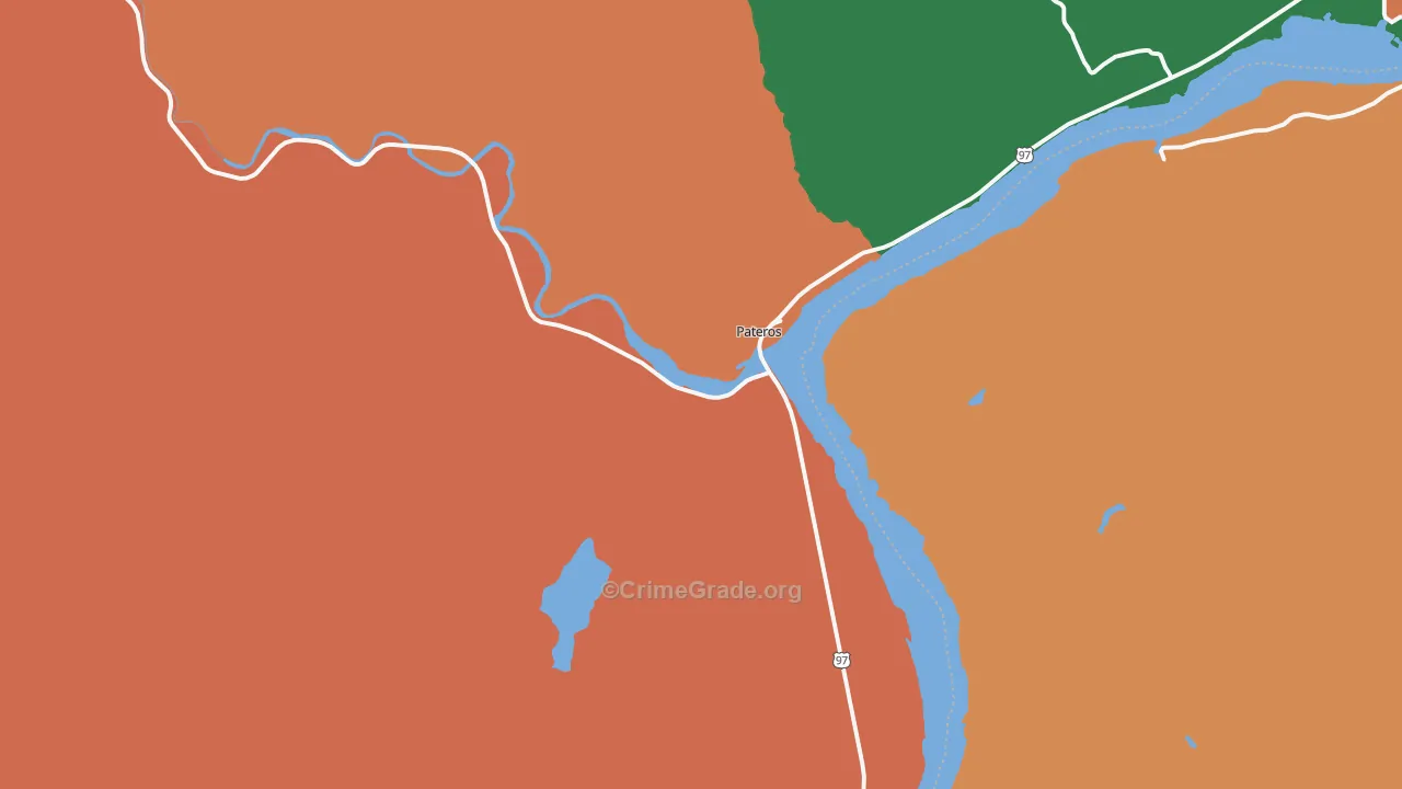 Pateros, WA Map of Theft Rates