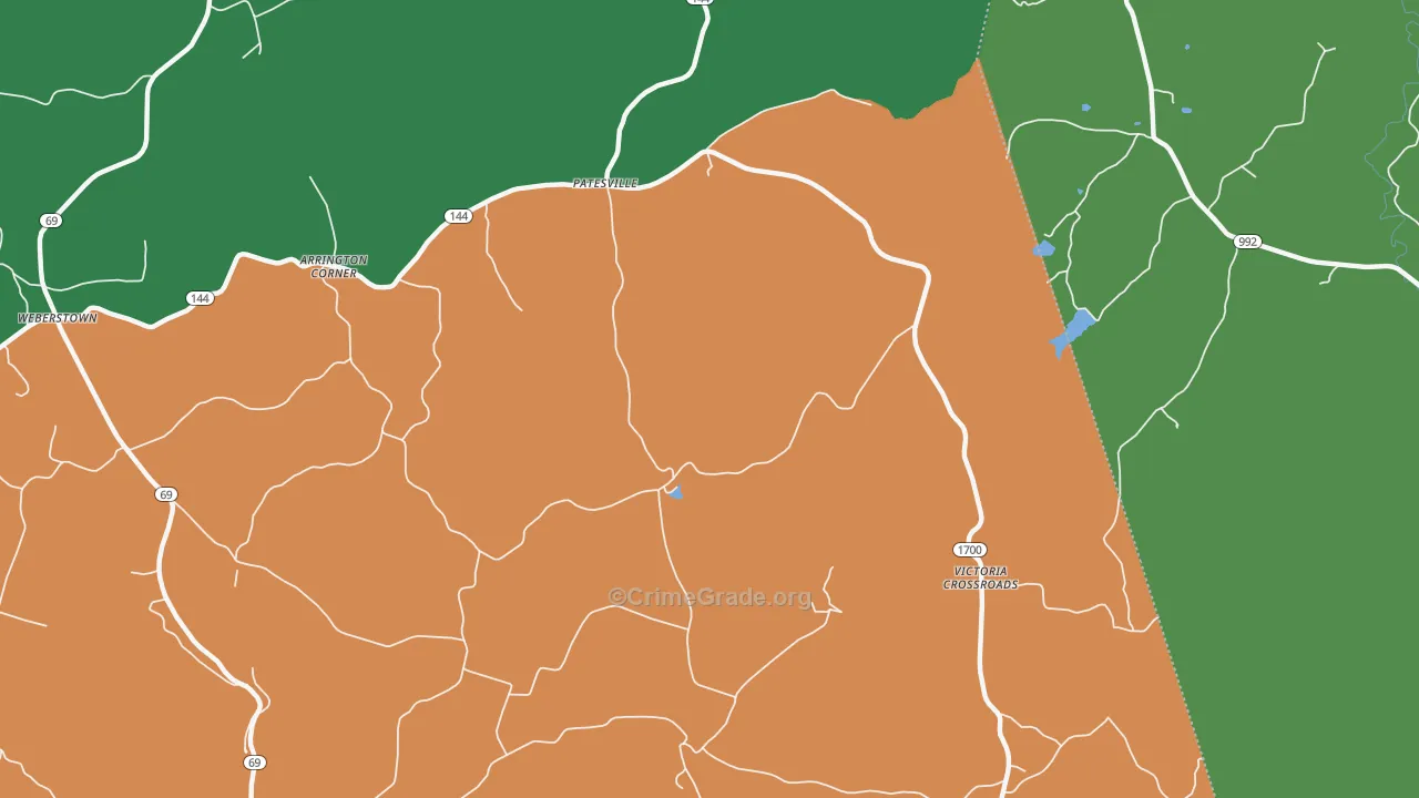 Patesville, KY Map of Theft Rates