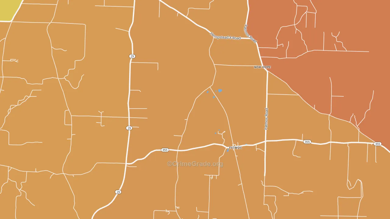 Patmos, AR Map of Theft Rates