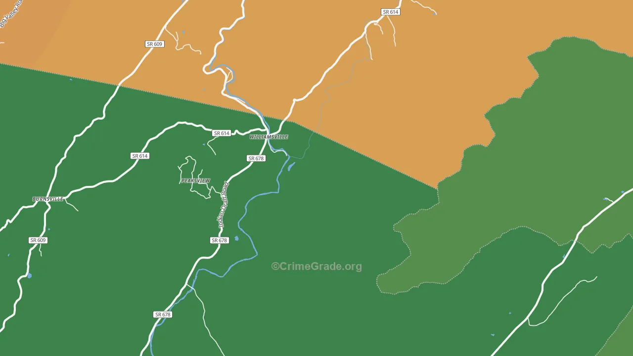 Patna, VA Map of Theft Rates
