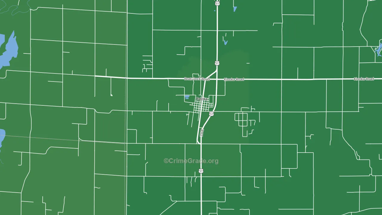 Patoka, IL Map of Theft Rates