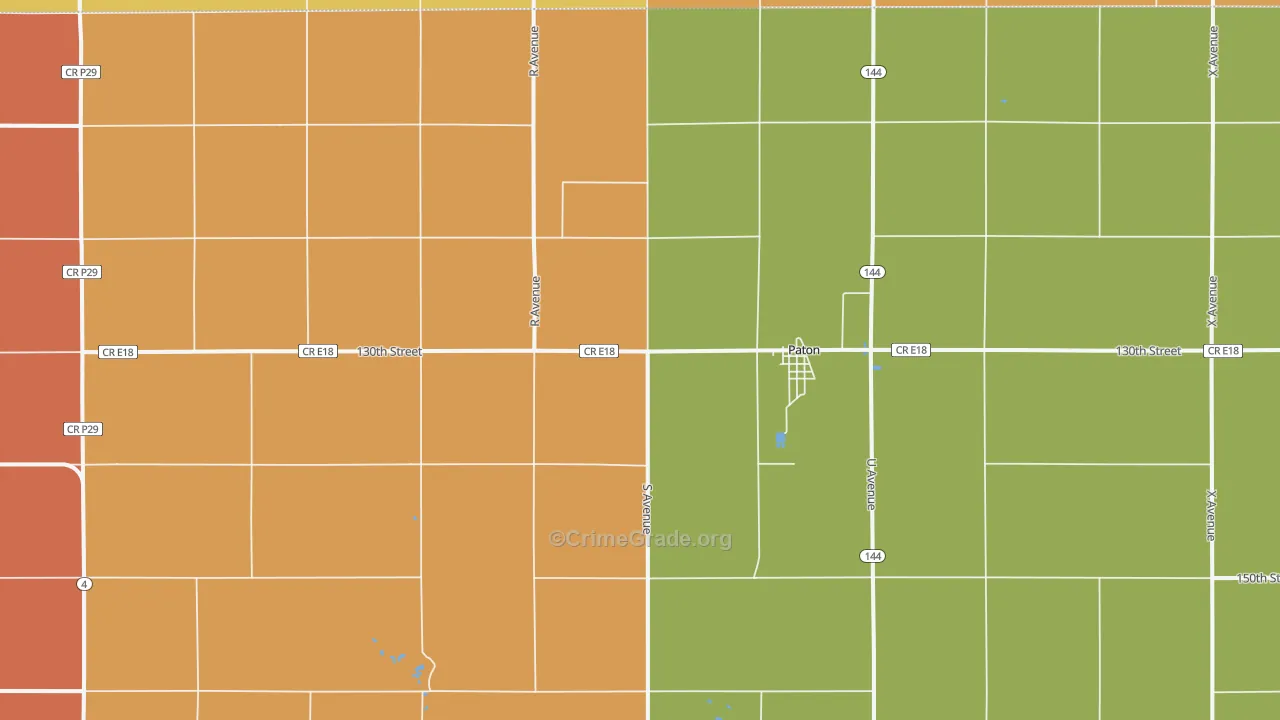 Paton, IA Map of Theft Rates