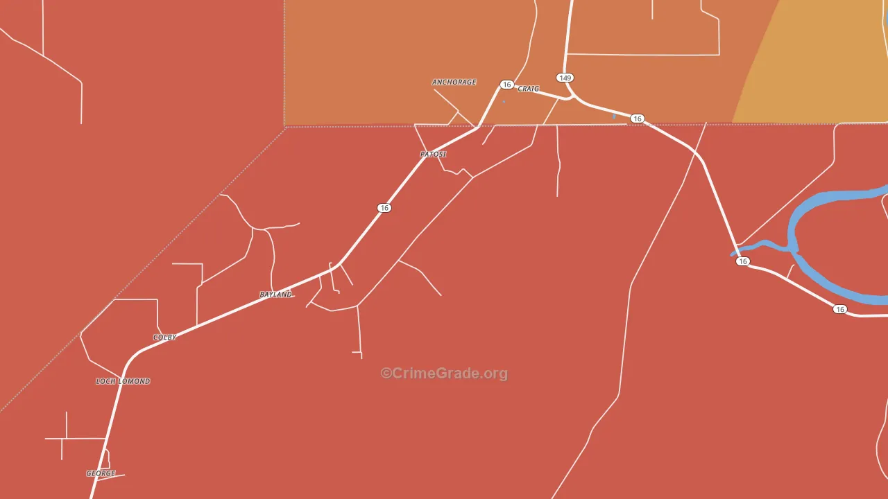 Patosi, MS Map of Theft Rates