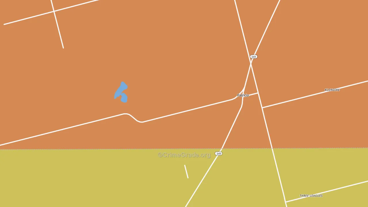 Patricia, TX Map of Theft Rates