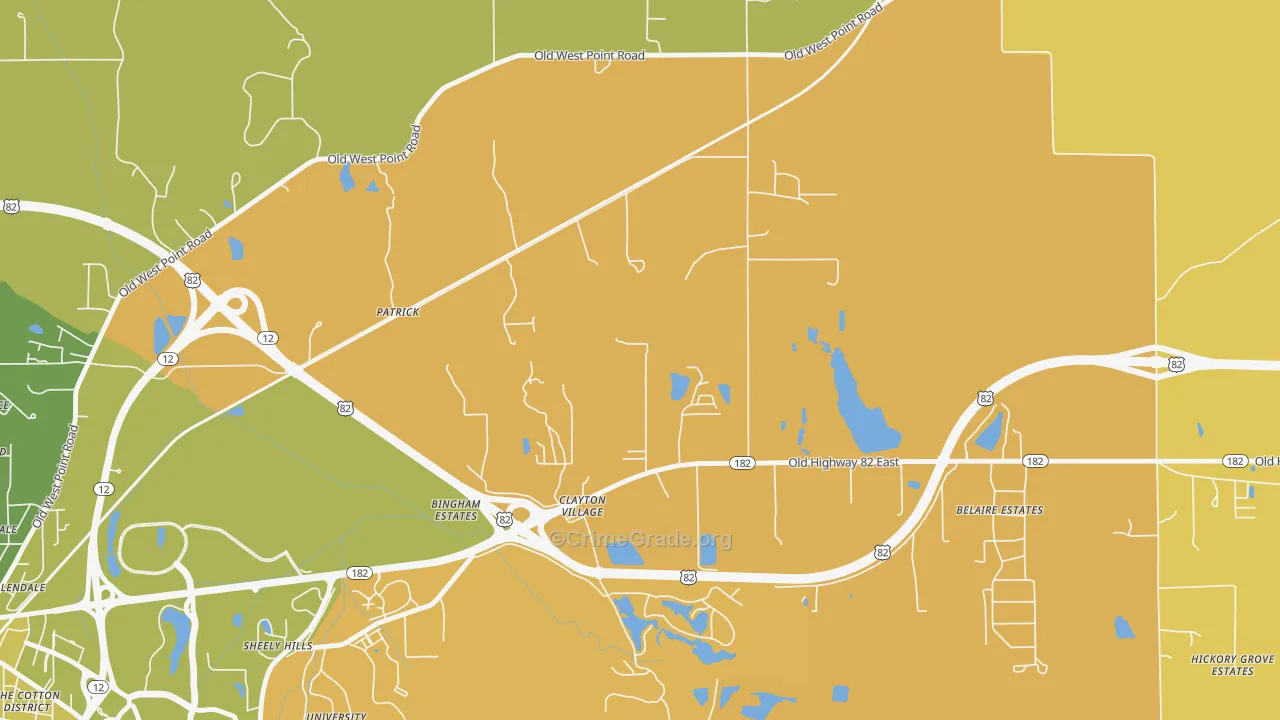 Patrick, MS Map of Theft Rates
