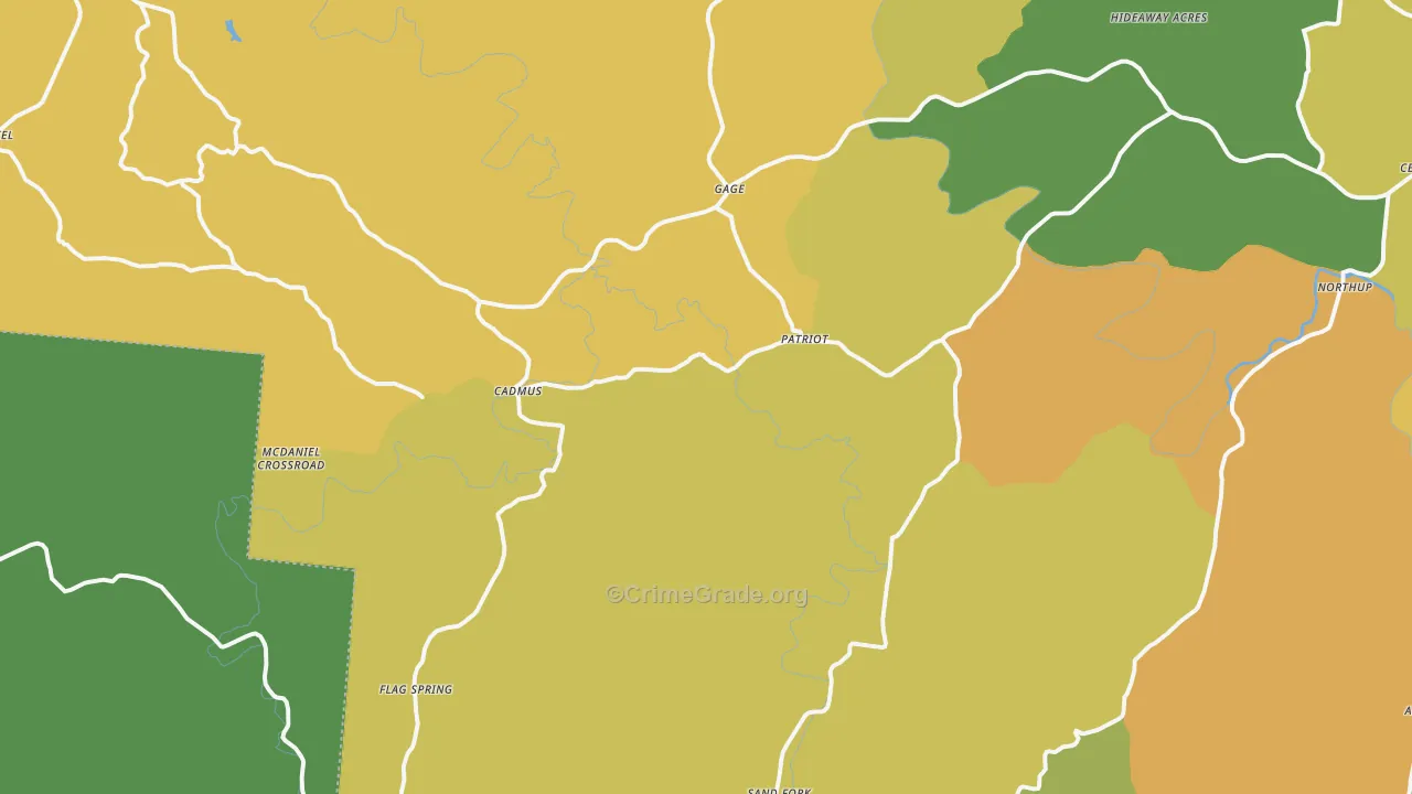 Patriot, OH Map of Theft Rates