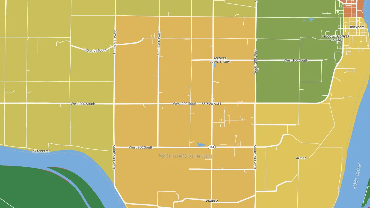 Patronville, IN Map of Theft Rates