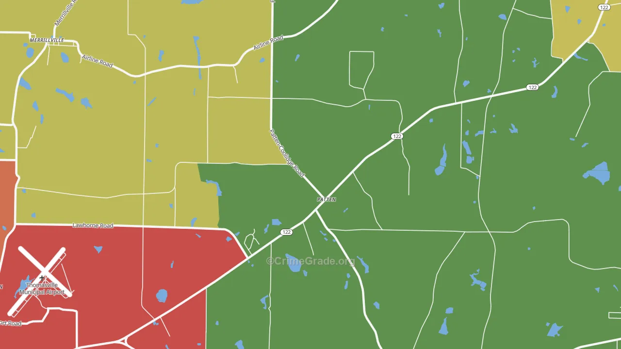 Patten, GA Map of Theft Rates
