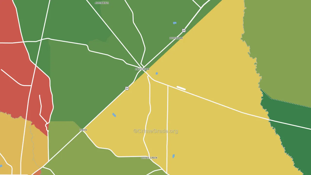 Patterson, GA Map of Theft Rates