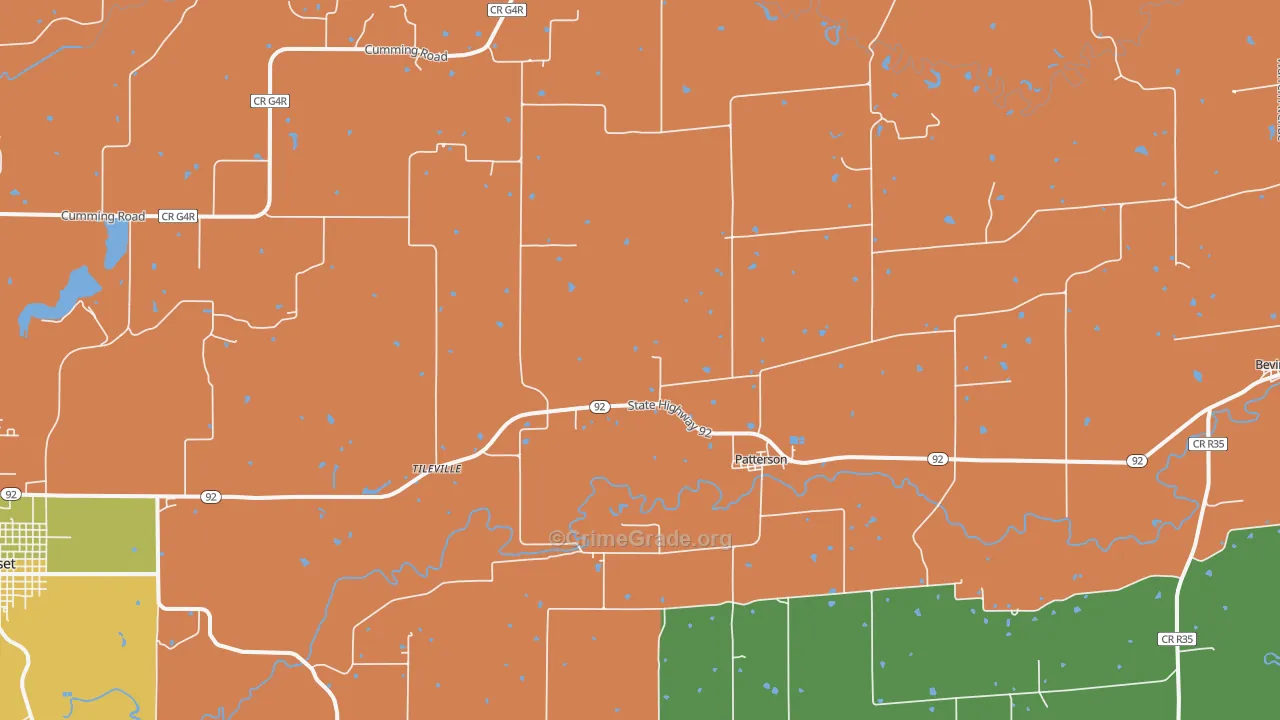 Patterson, IA Map of Theft Rates