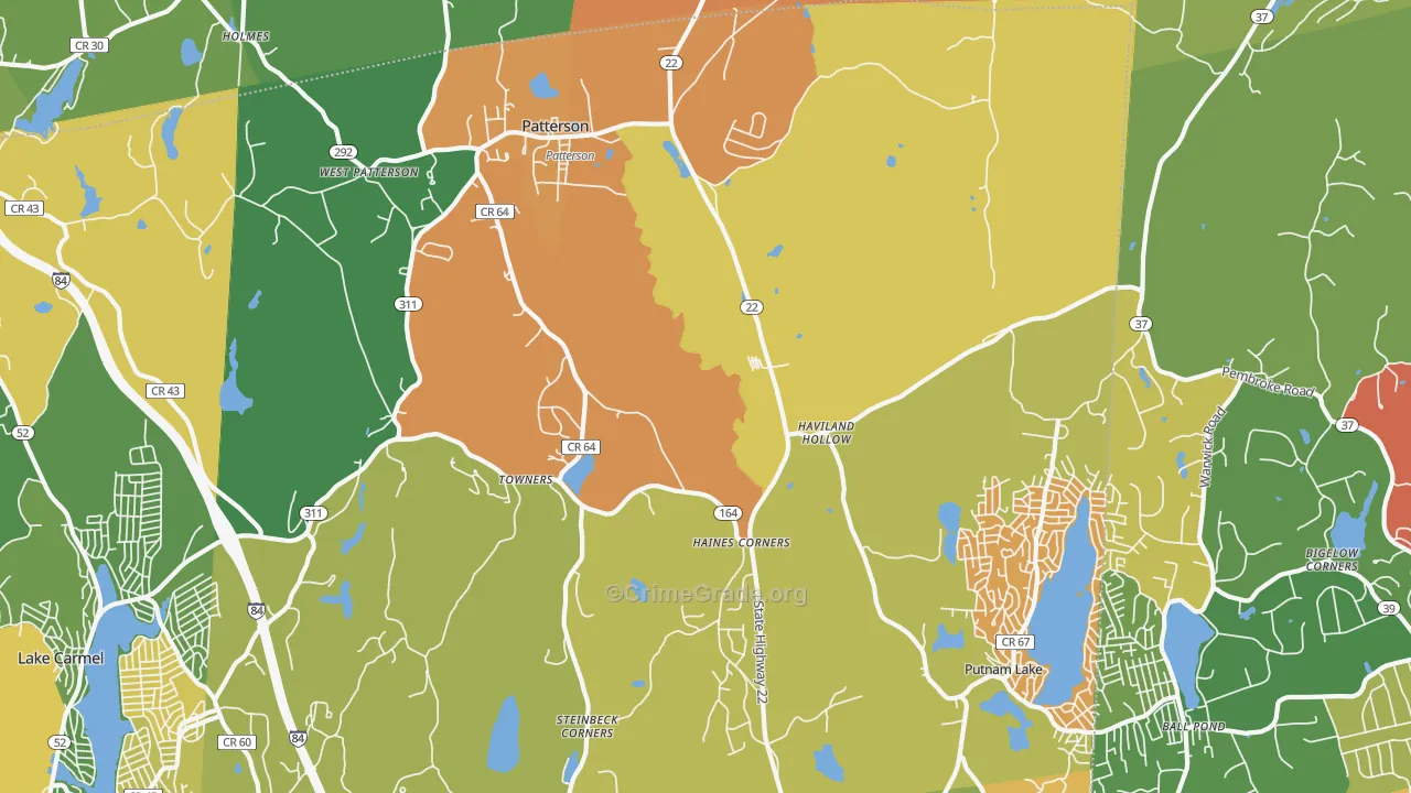 Patterson, NY Map of Theft Rates