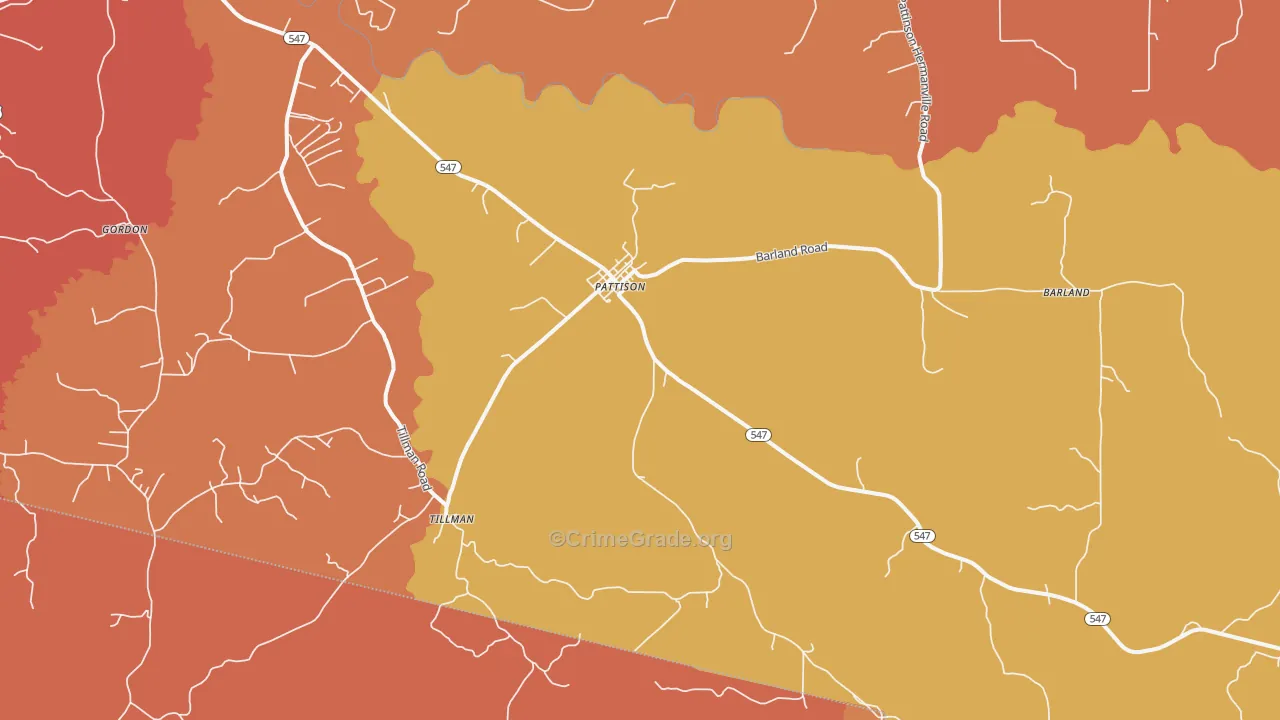 Pattison, MS Map of Theft Rates
