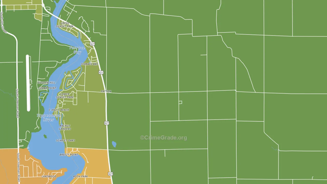 Patton, IN Map of Theft Rates