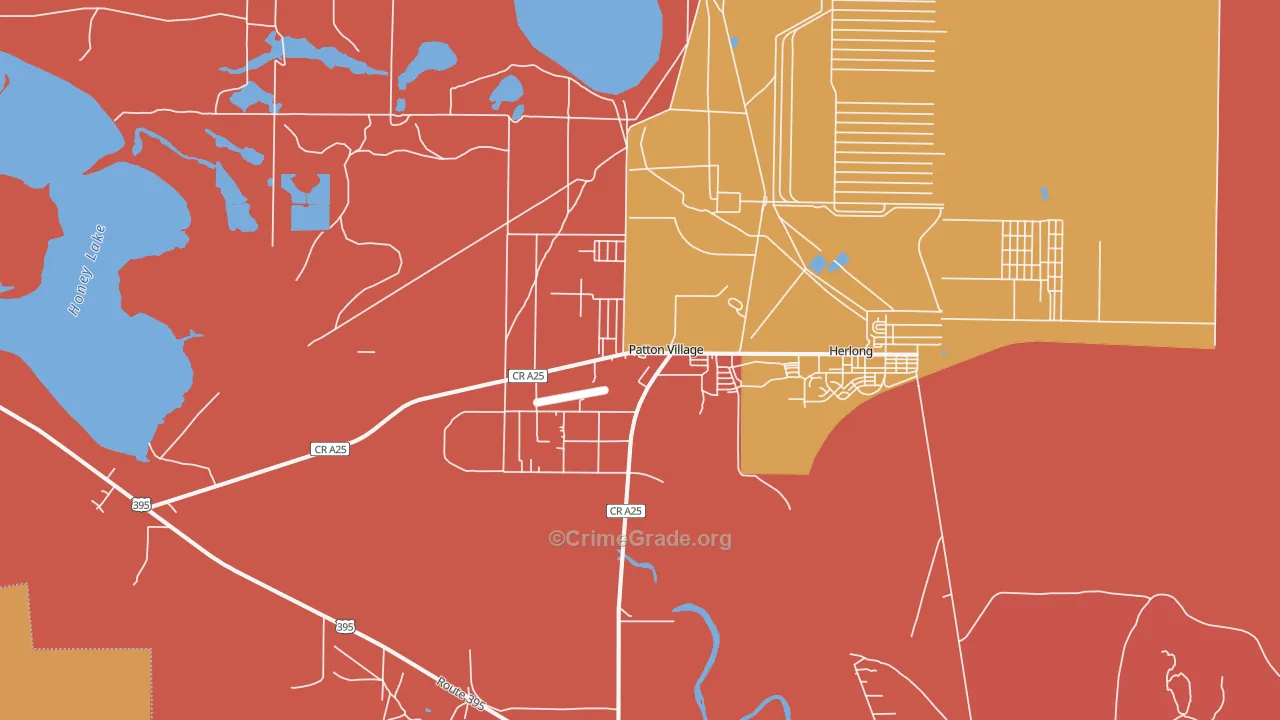 Patton Village, CA Map of Theft Rates