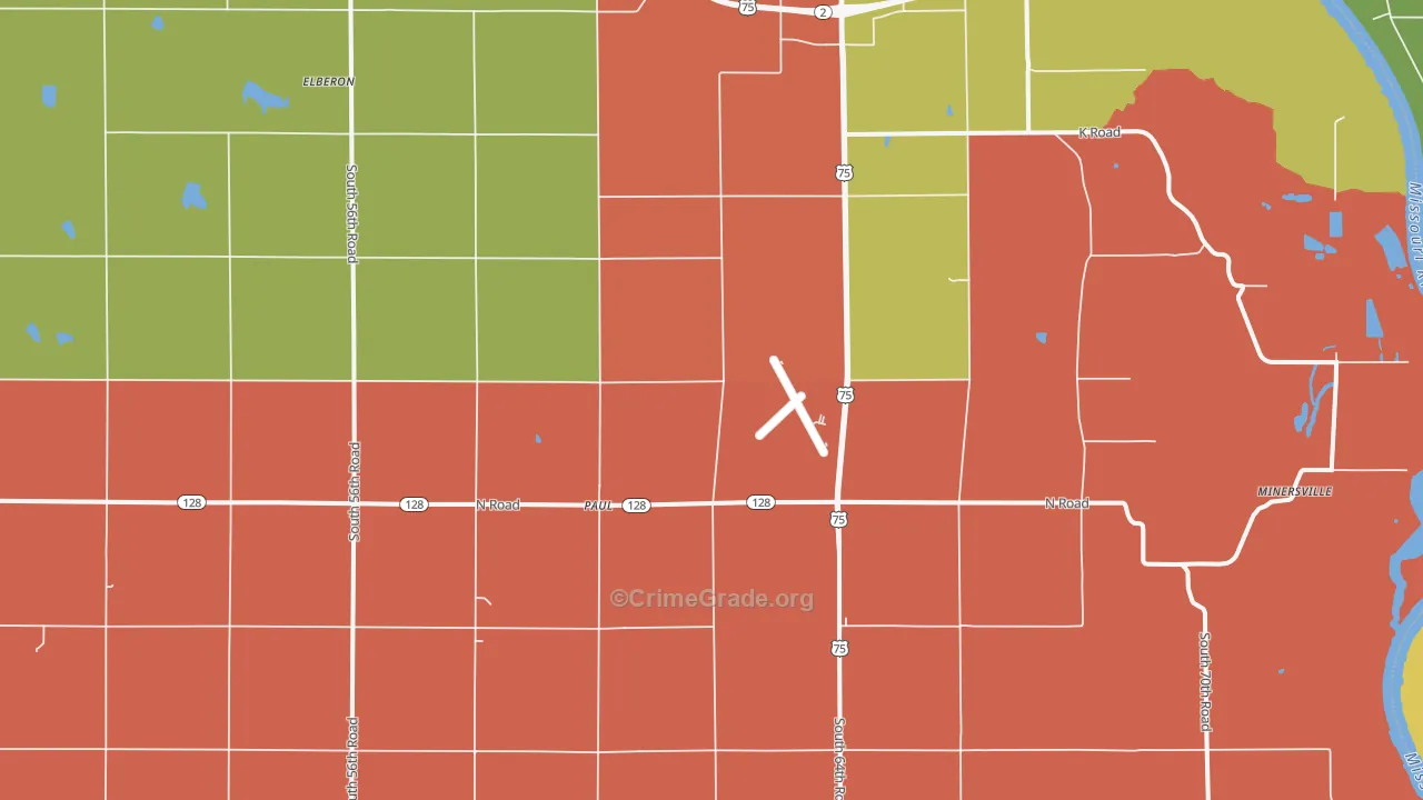 Paul, NE Map of Theft Rates