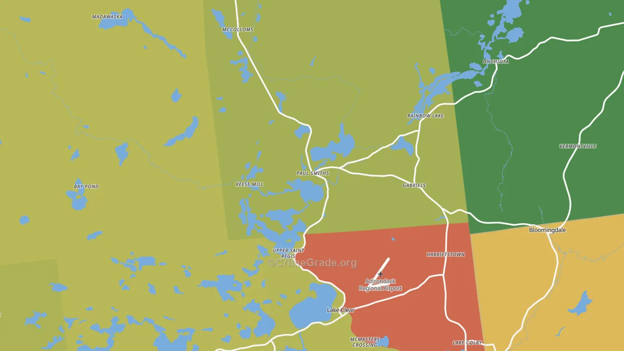 Paul Smiths, NY Map of Theft Rates