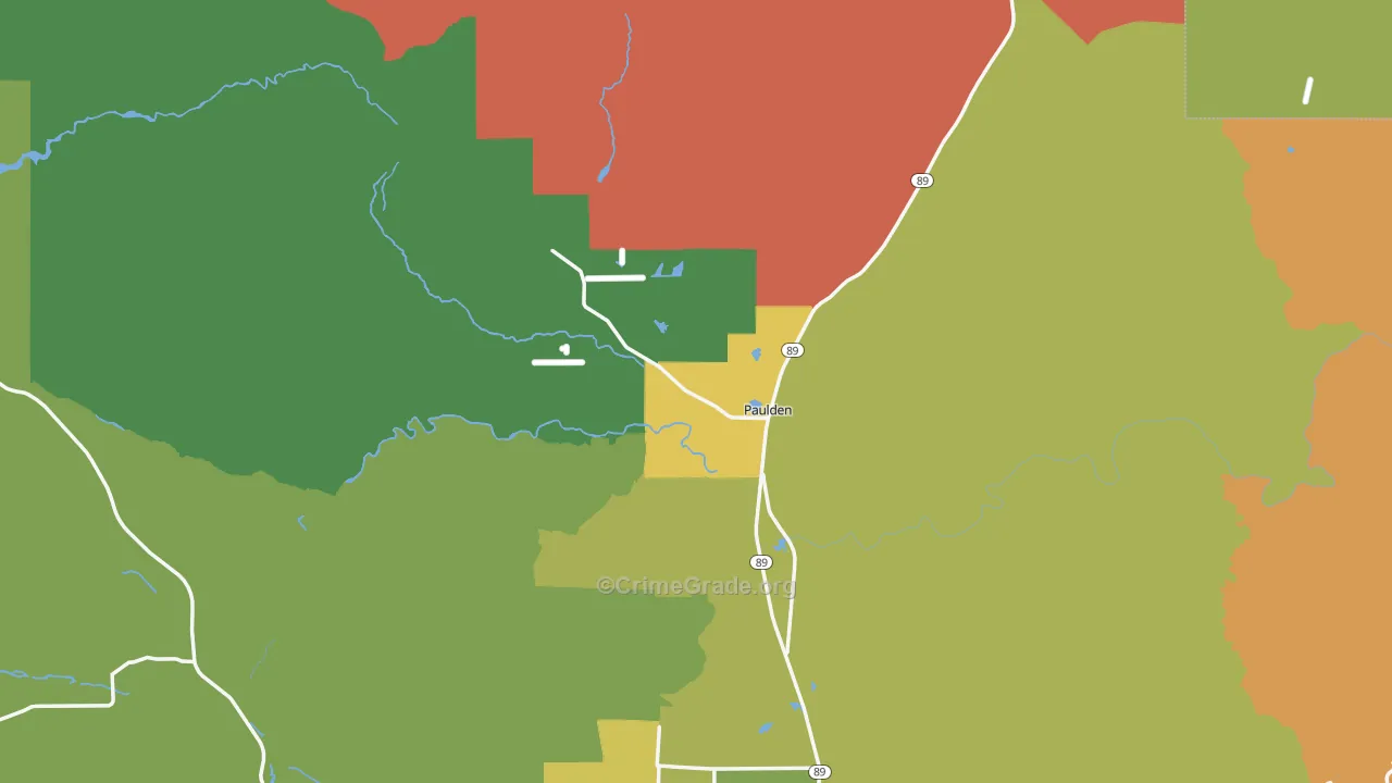Paulden, AZ Map of Theft Rates