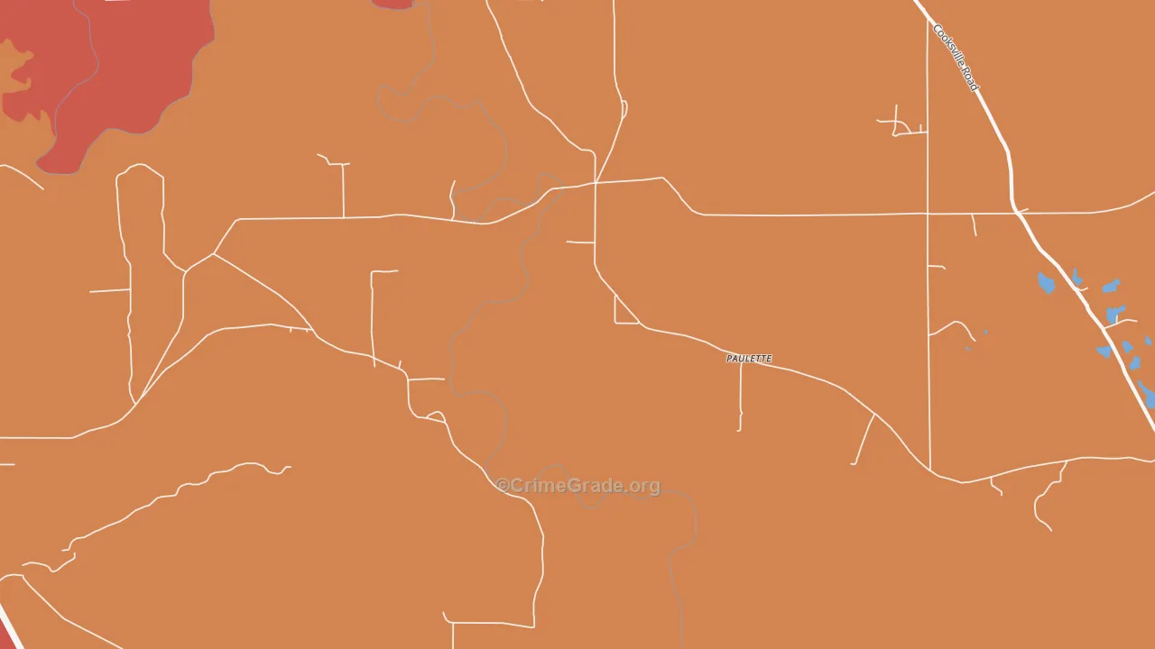 Paulette, MS Map of Theft Rates