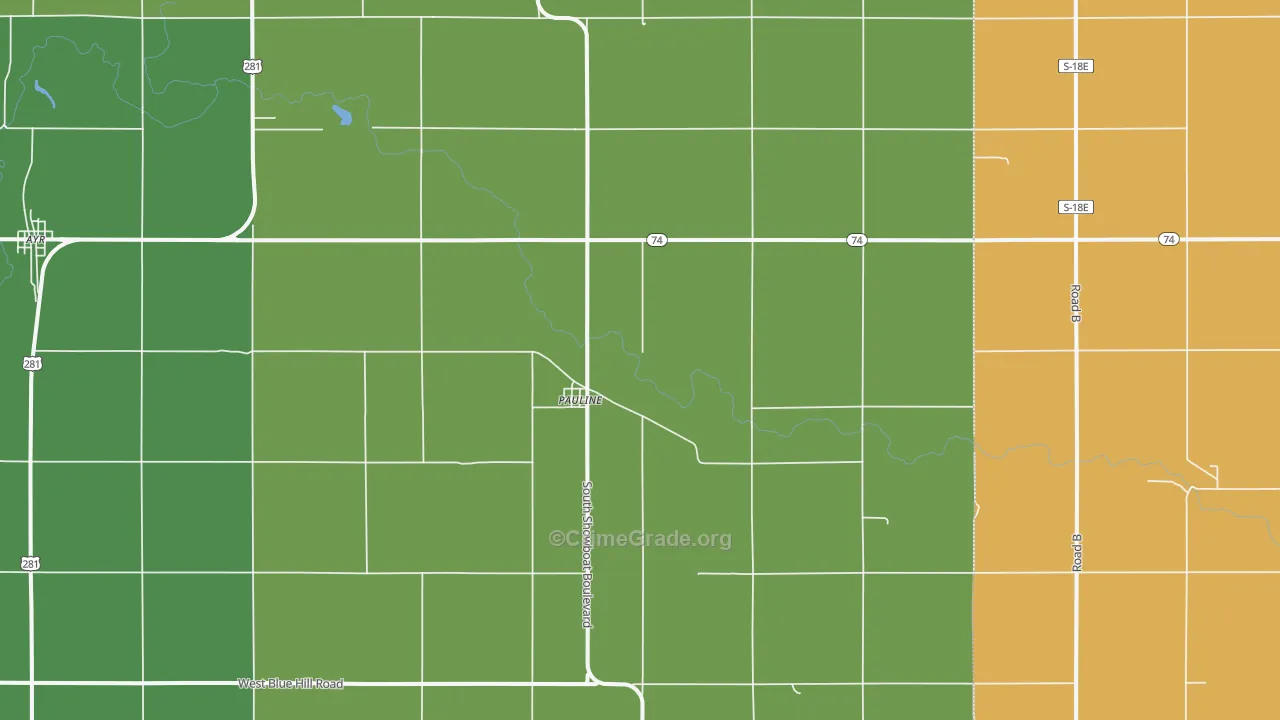 Pauline, NE Map of Theft Rates