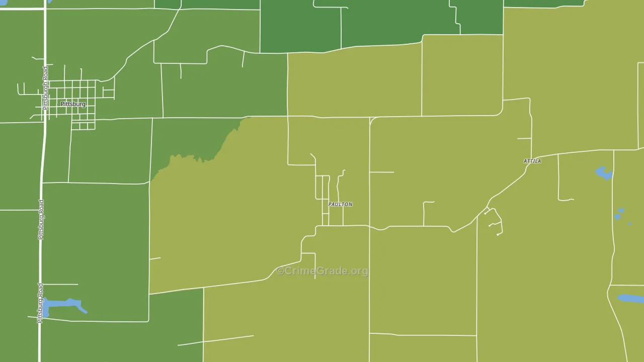 Paulton, IL Map of Theft Rates