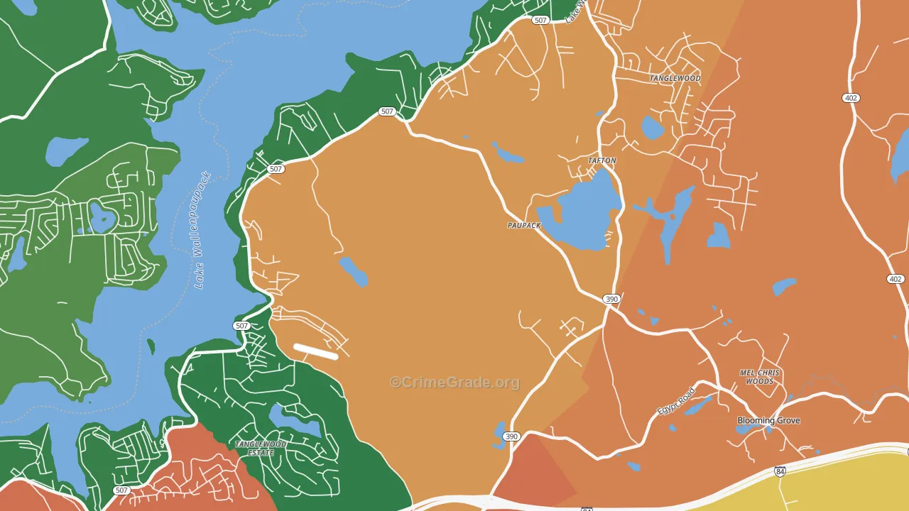 Paupack, PA Map of Theft Rates