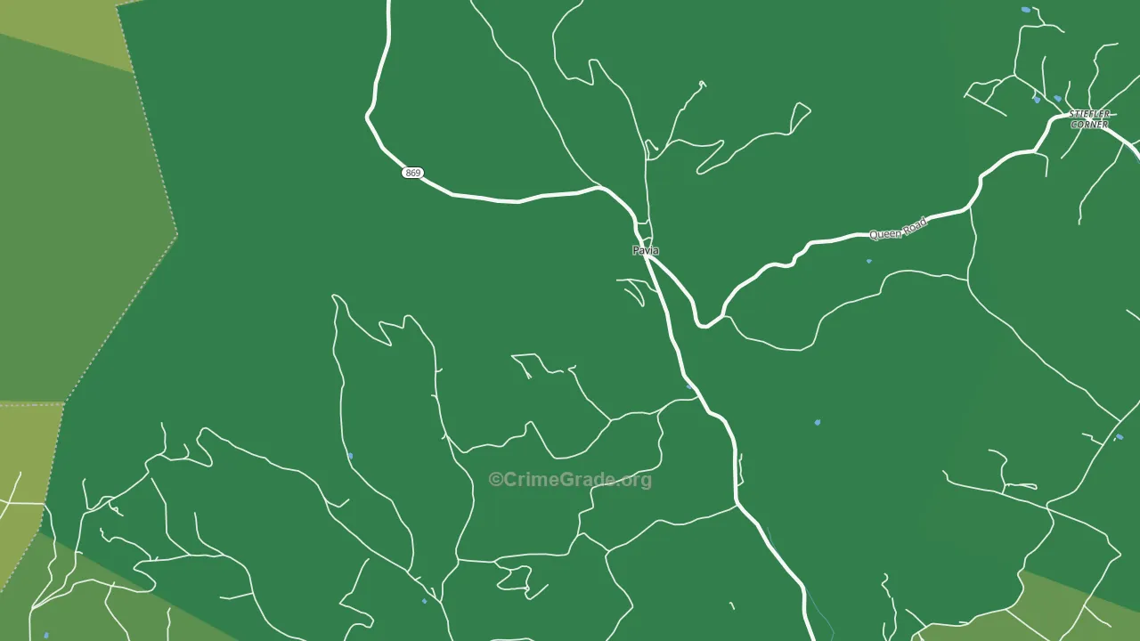 Pavia, PA Map of Theft Rates