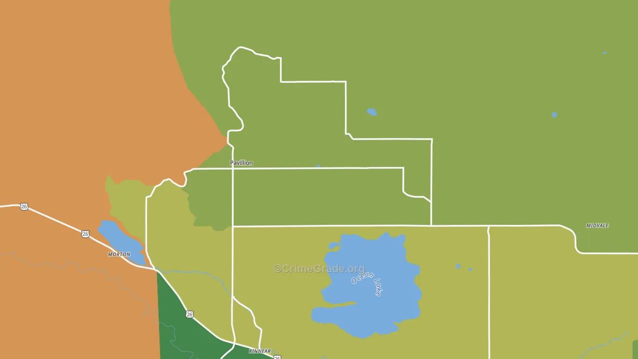 Pavillion, WY Map of Theft Rates