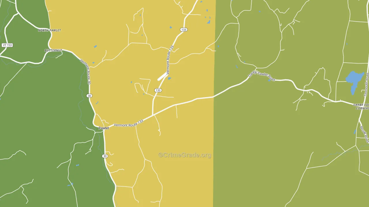 Pawlet, VT Map of Theft Rates