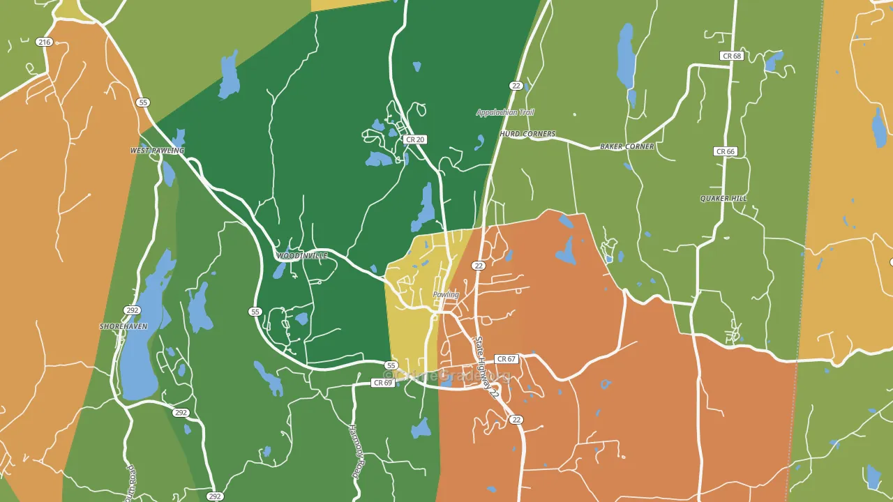 Pawling, NY Map of Theft Rates