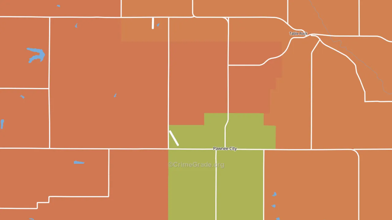 Pawnee County, NE Map of Theft Rates