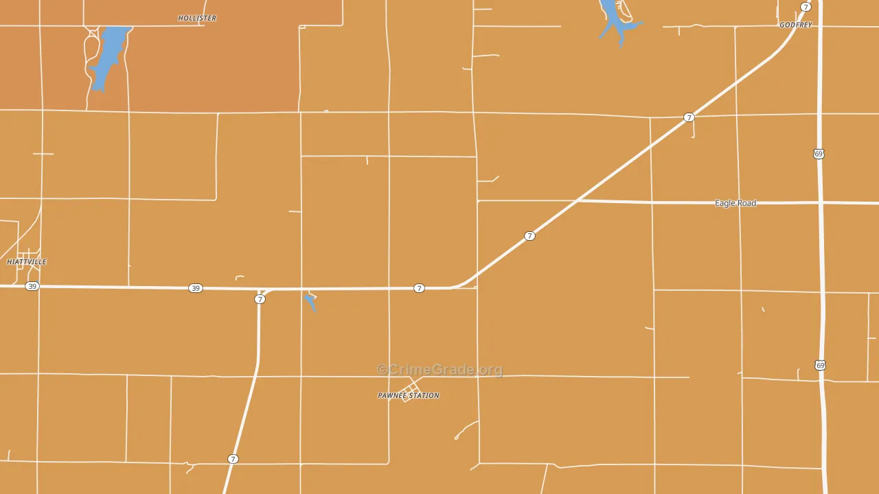 Pawnee Station, KS Map of Theft Rates