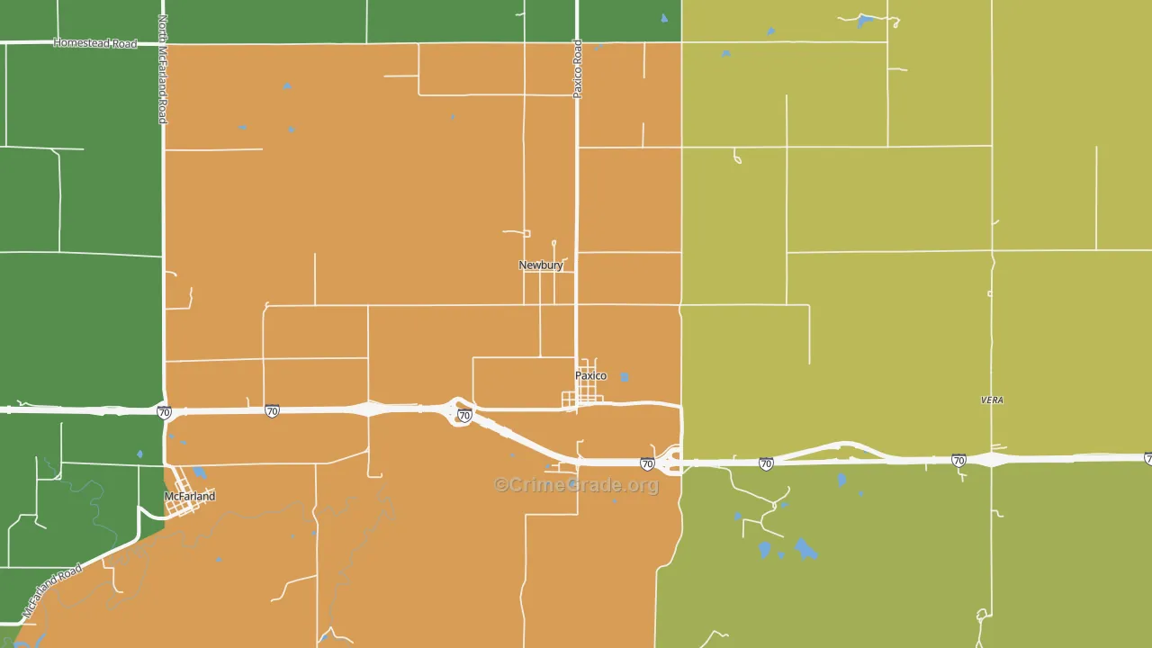 Paxico, KS Map of Theft Rates