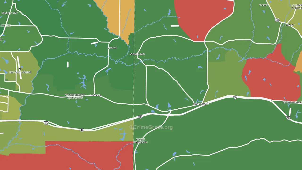Paxton, FL Map of Theft Rates