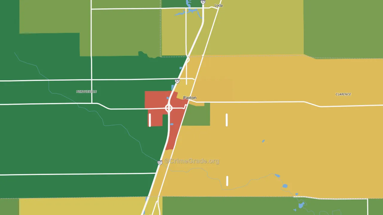 Paxton, IL Map of Theft Rates