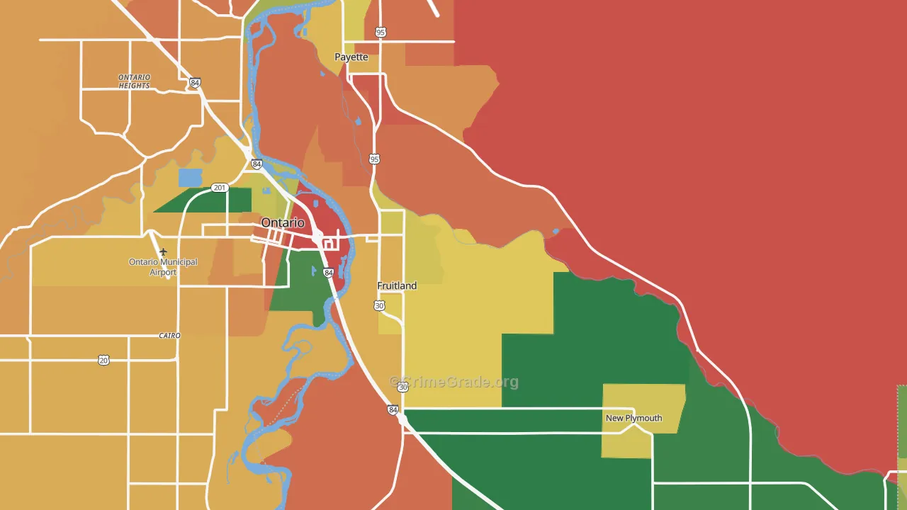 Payette County, ID Map of Theft Rates