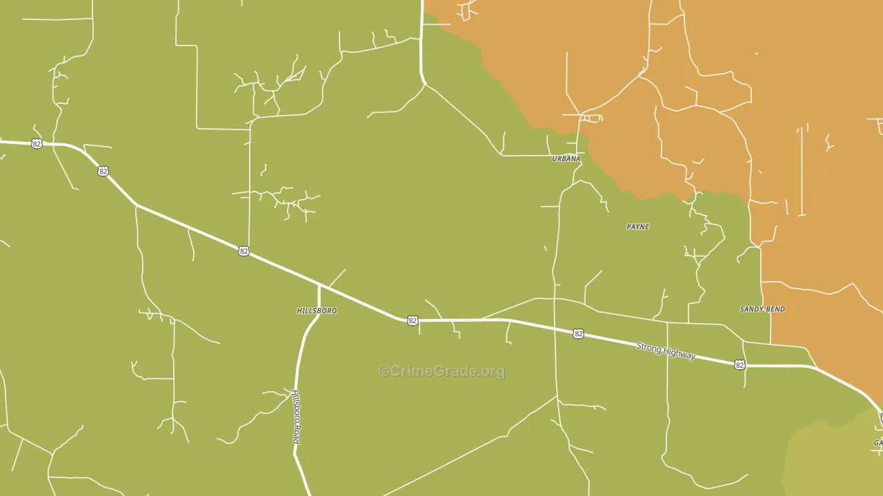 Payne, AR Map of Theft Rates