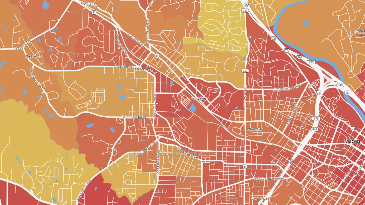 Payne, GA Map of Theft Rates