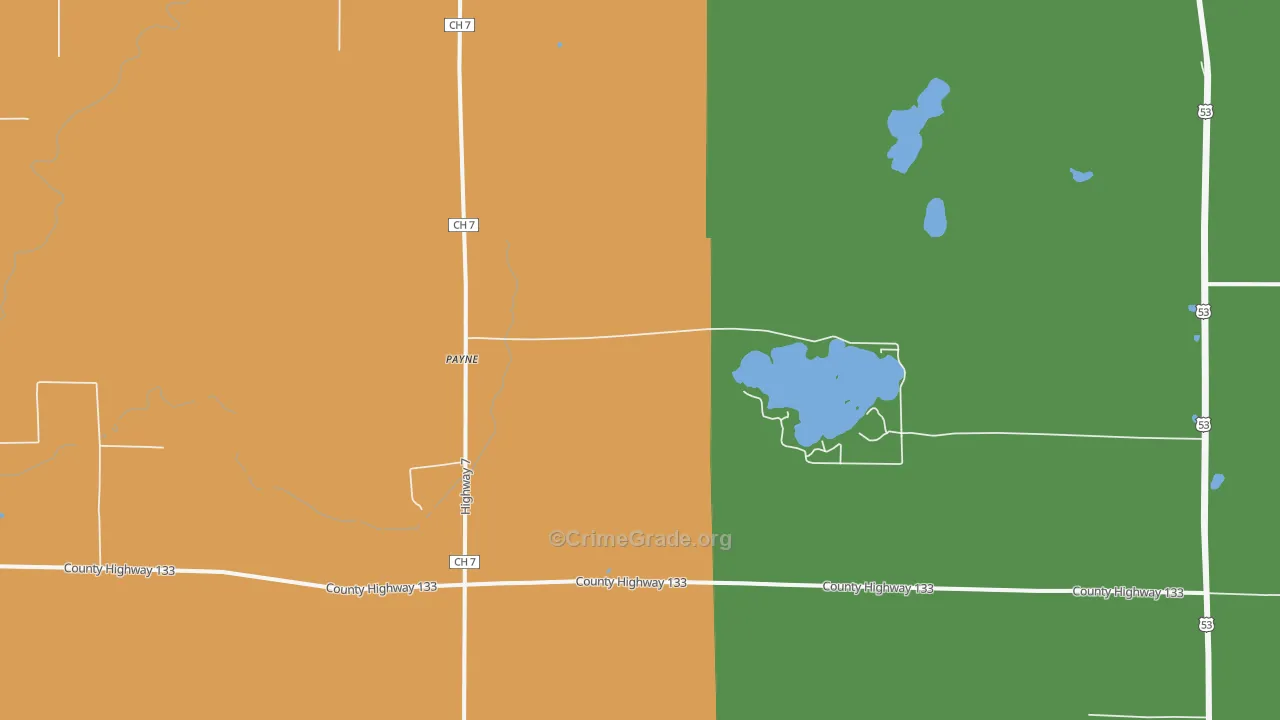 Payne, MN Map of Theft Rates