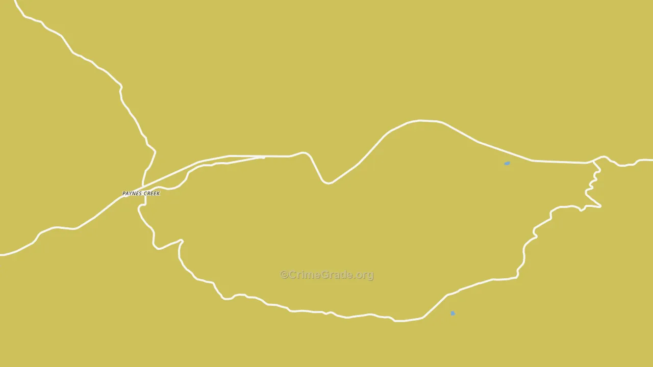 Paynes Creek, CA Map of Theft Rates