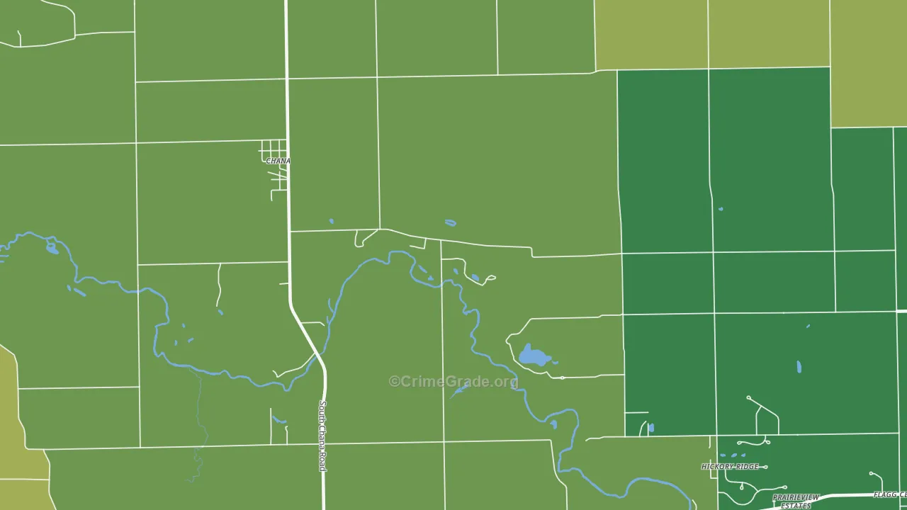 Paynes Point, IL Map of Theft Rates