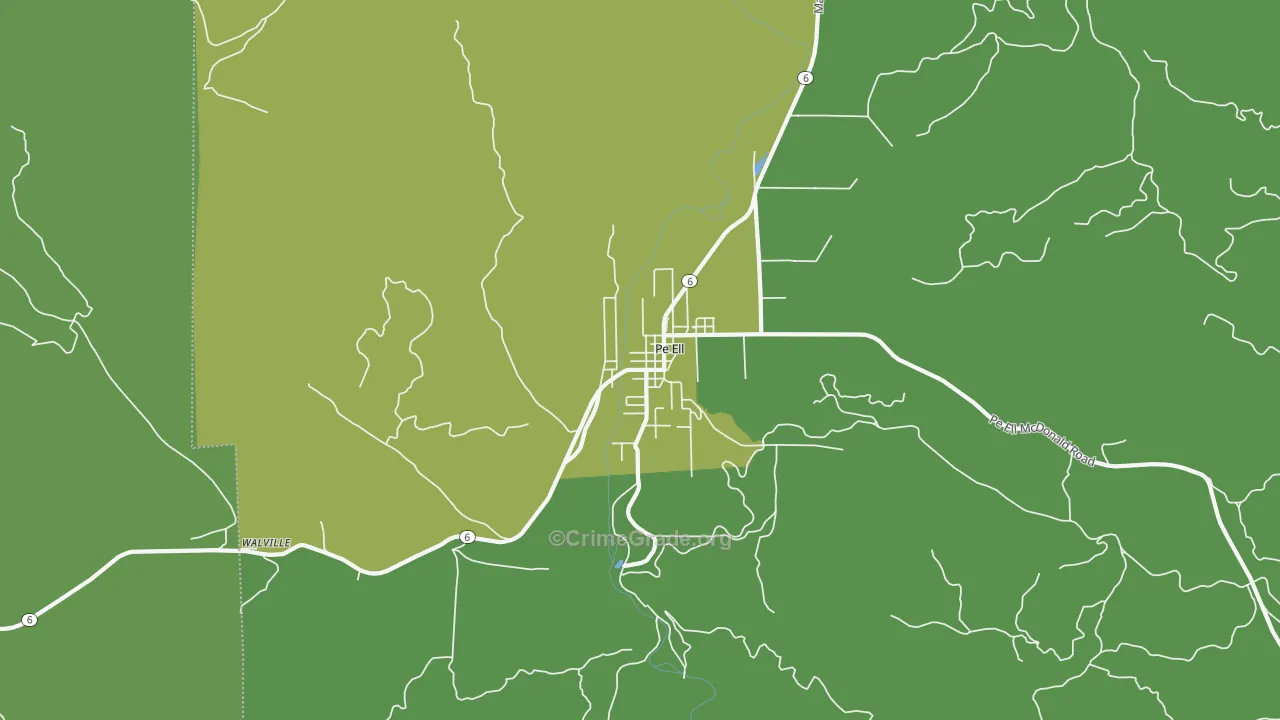 Pe Ell, WA Map of Theft Rates