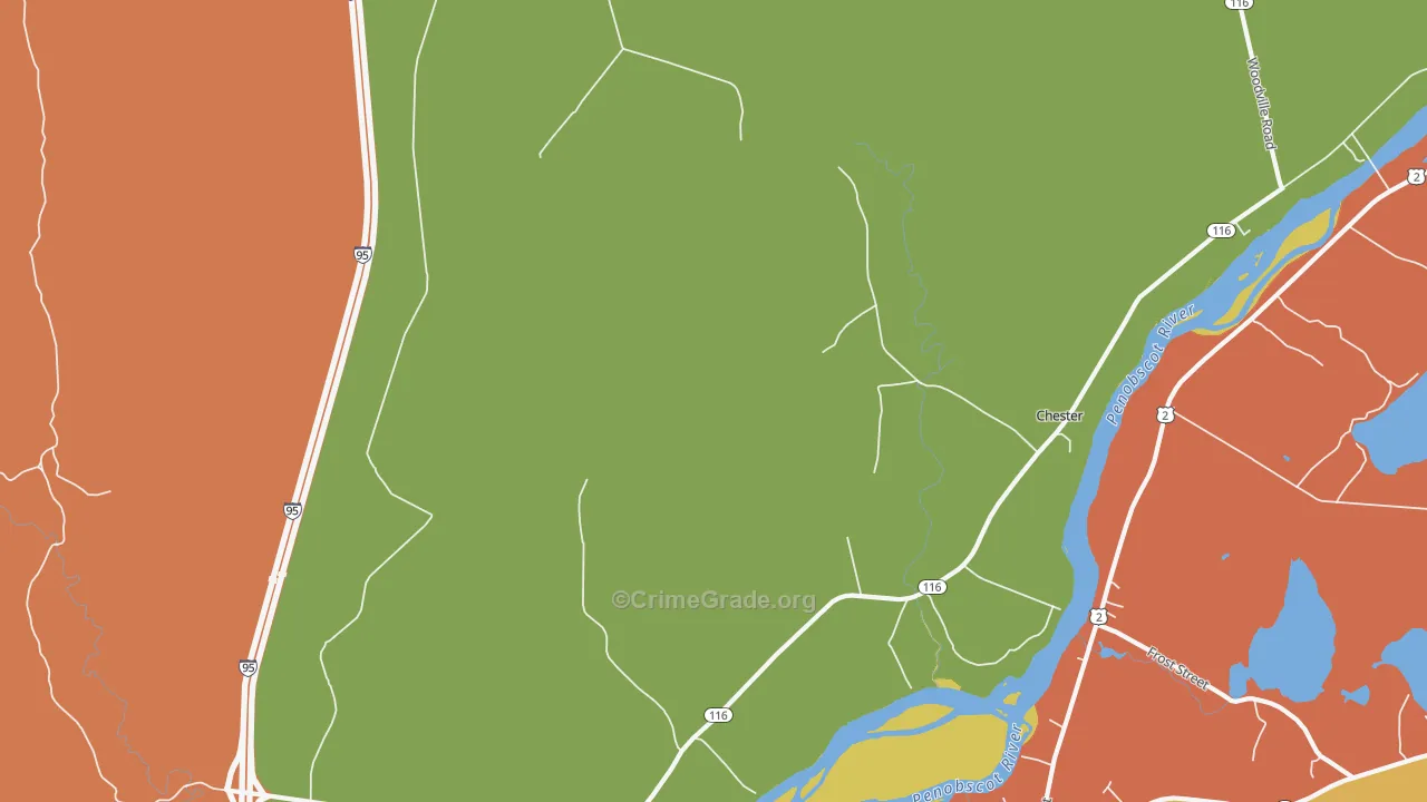Pea Ridge, ME Map of Theft Rates